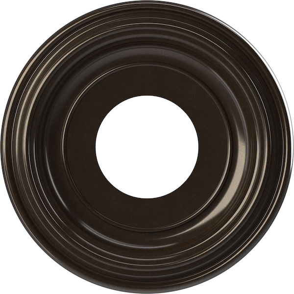 Ekena Millwork Traditional PVC Medallion (Canopies up to 5 1/2"), 10"OD x 3 1/2"ID x 1 1/8"P, Metallic Rustic Mist CMP10TRERU - main